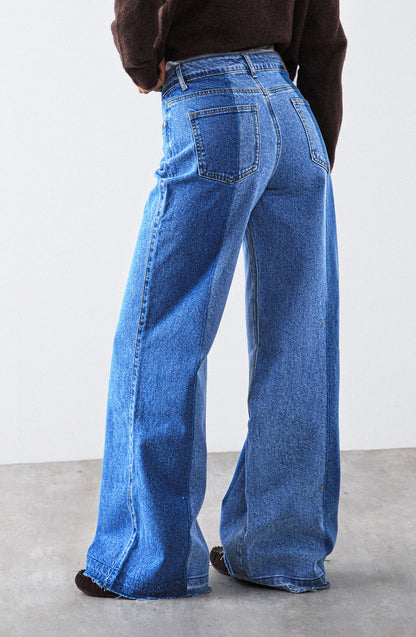 Pantalón Mujer Bicolor Blue