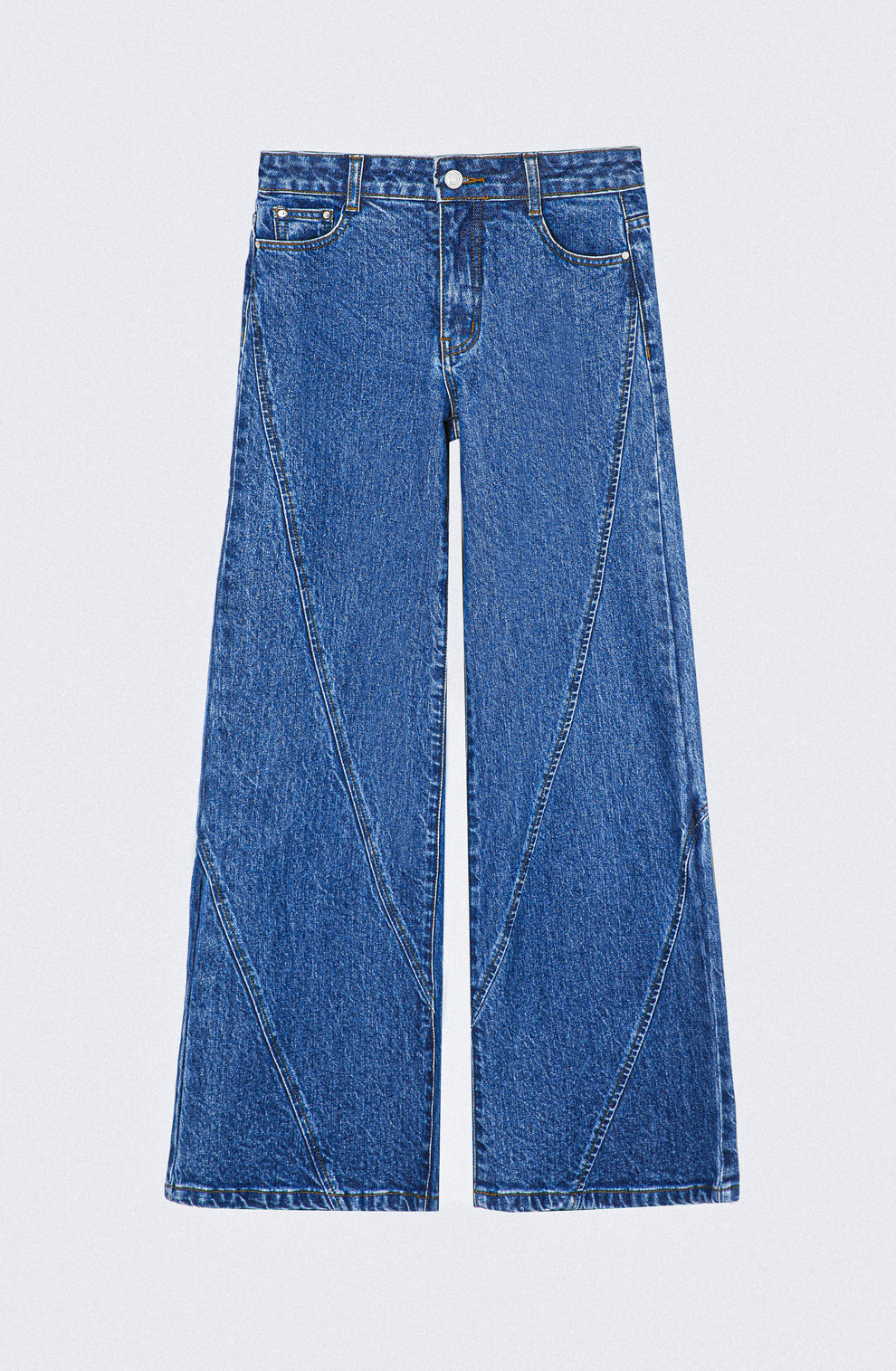 Pantalón Mujer Cortes Cruzados Blue