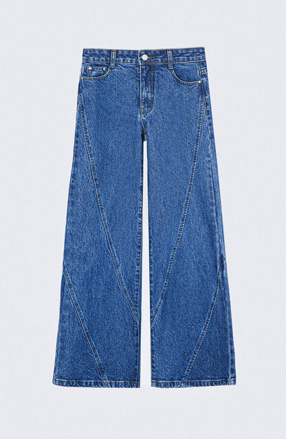 Pantalón Mujer Cortes Cruzados Blue