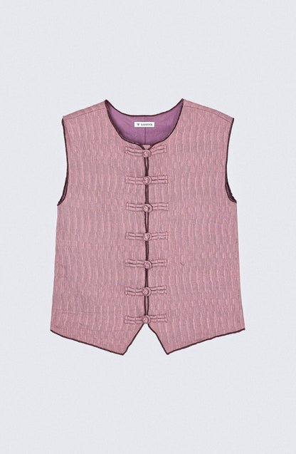Polera Mujer Top Botones Nudos Rose