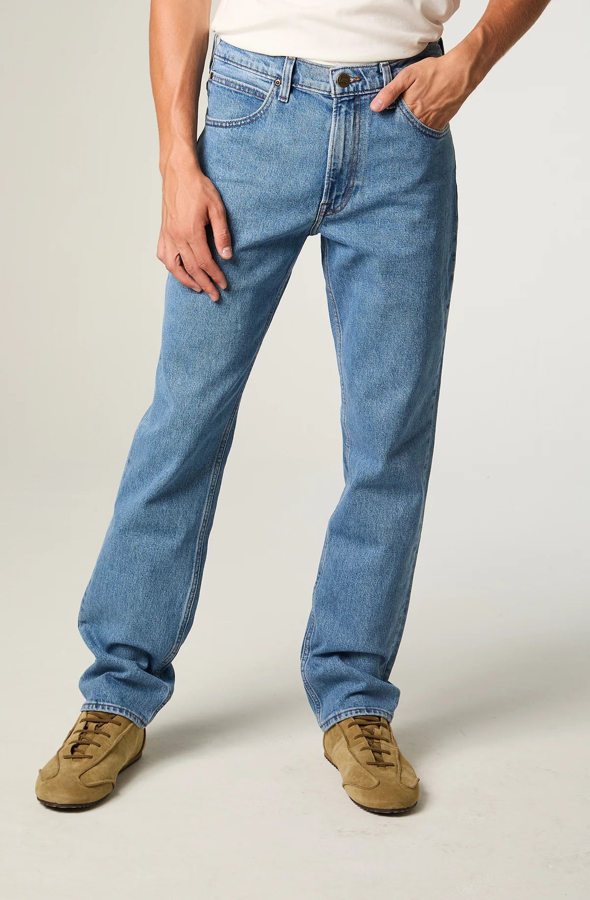 Jeans Hombre Tiro Alto Brooklyn Classic Straight Fit Light Blue