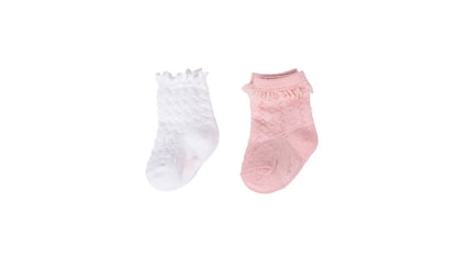 Pack 2 Calcetines Bebé Niña Algodón Lisos Surtido