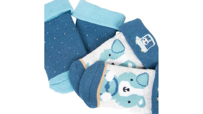 Pack 2 Calcetines Recién Nacido Niño Toalla Perrito Surtido Azul
