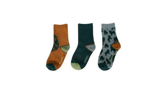 Pack 3 Calcetines Niño Algodón León Surtido CaFe