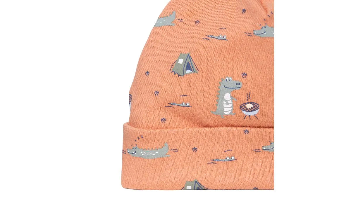 Pack 2 Gorro Recién Nacido Niño Cocodrilos Surtido Naranjo