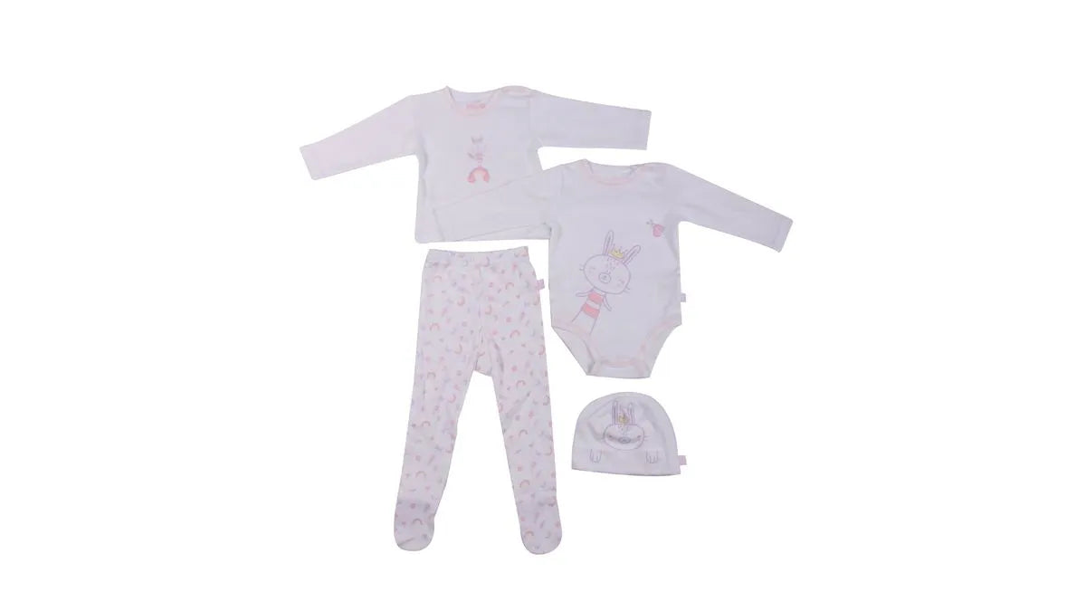 Set 4 Pzas Bebe Niña Multicolor Conejo Morado