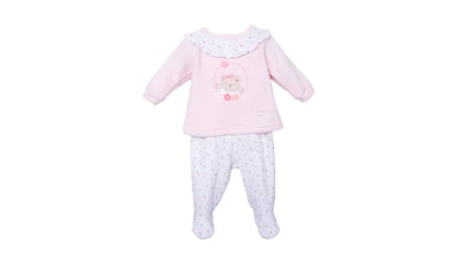 Conjunto Plush Recién Nacido Niña Floral Rosado