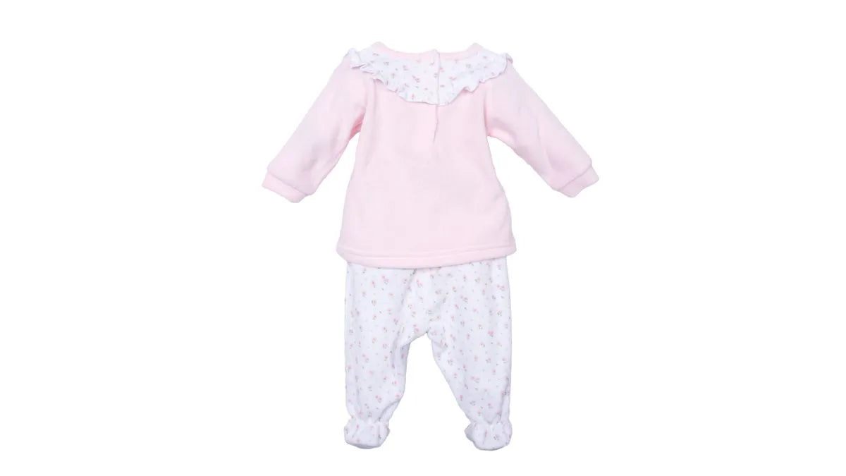 Conjunto Plush Recién Nacido Niña Floral Rosado