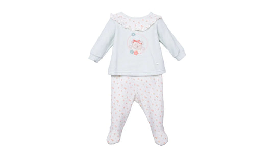 Conjunto Plush Recién Nacido Niña Floral Verde