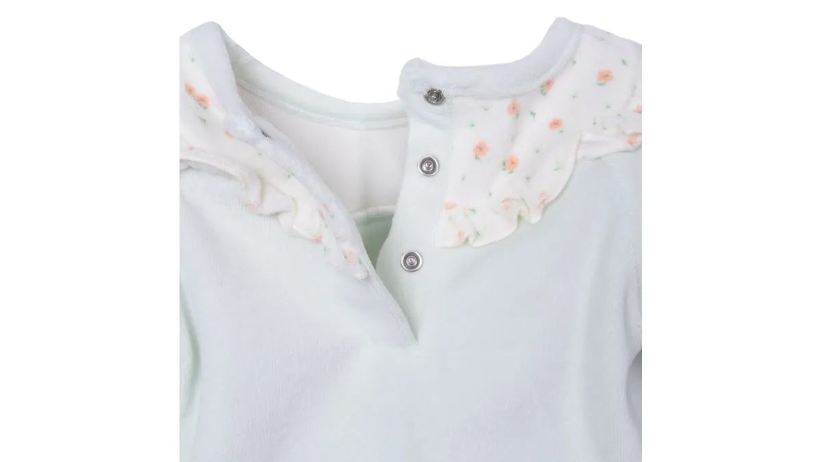 Conjunto Plush Recién Nacido Niña Floral Verde