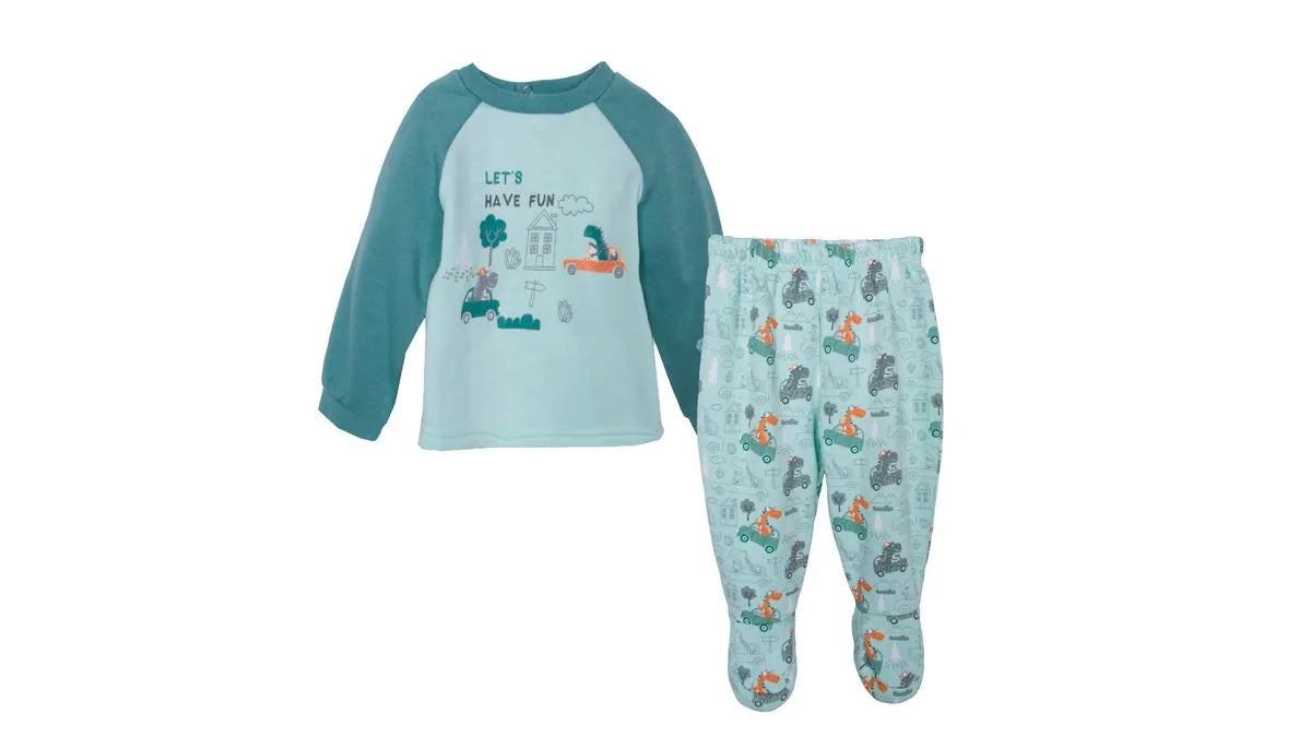 Pijama Bebé Niño Manga Larga Brilla en la Oscuridad Verde