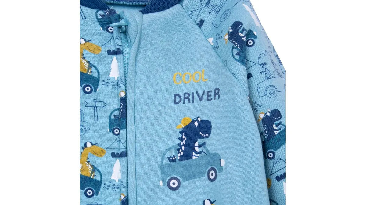Pijama Bebé Niño Enterito Dino Brilla en la Oscuridad Azul