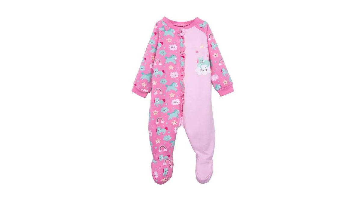 Pijama Enterito Bebé Niña Unicornio Rosado