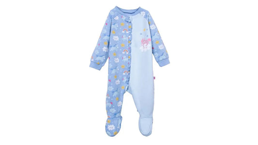 Pijama Bebé Niña Enterito Unicornio Celeste