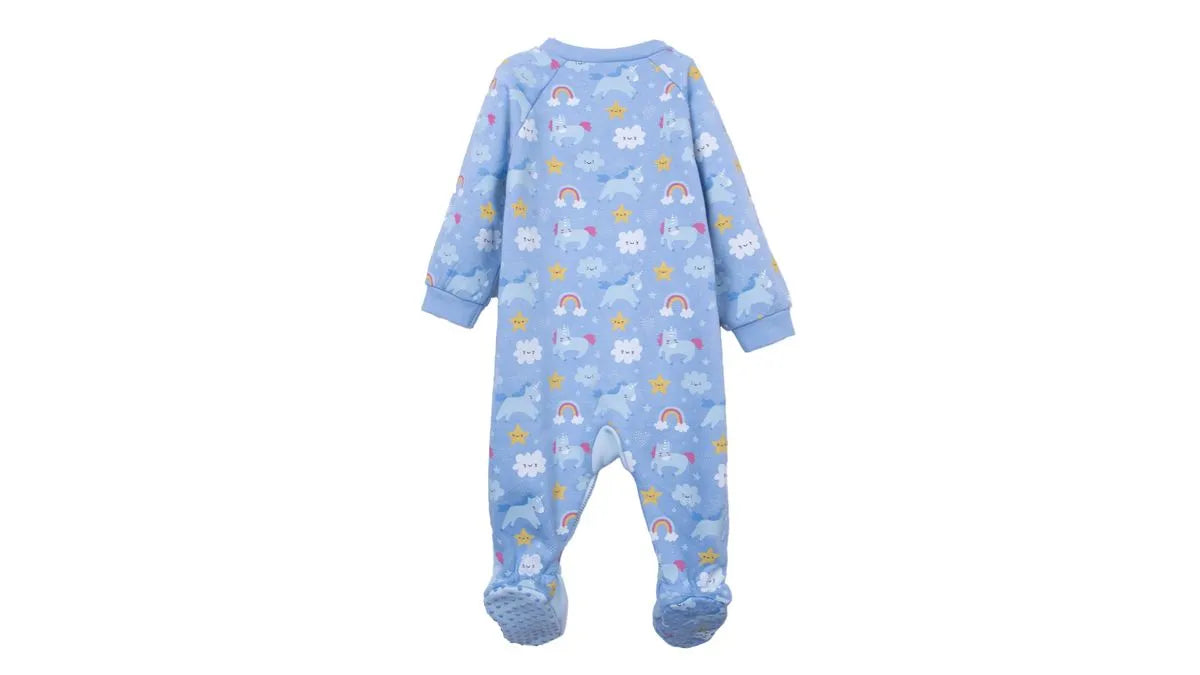 Pijama Bebé Niña Enterito Unicornio Celeste