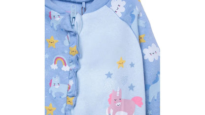 Pijama Bebé Niña Enterito Unicornio Celeste