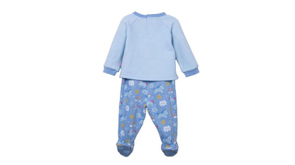 Pijama Bebé Niña Manga Larga Unicornio Celeste