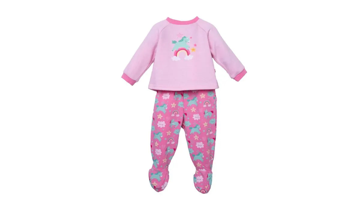Pijama Bebé Niña Manga Larga Unicornio Rosado