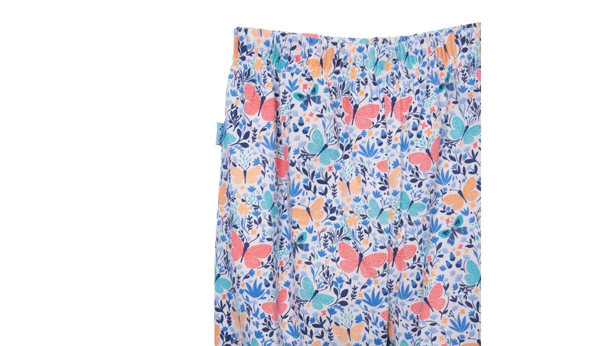 Pijama Niña Manga Larga Jersey Estampado Mariposa Coral