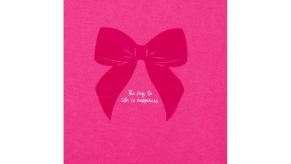 Polerón Niña Cuello Redondo Estampado Cinta Fucsia