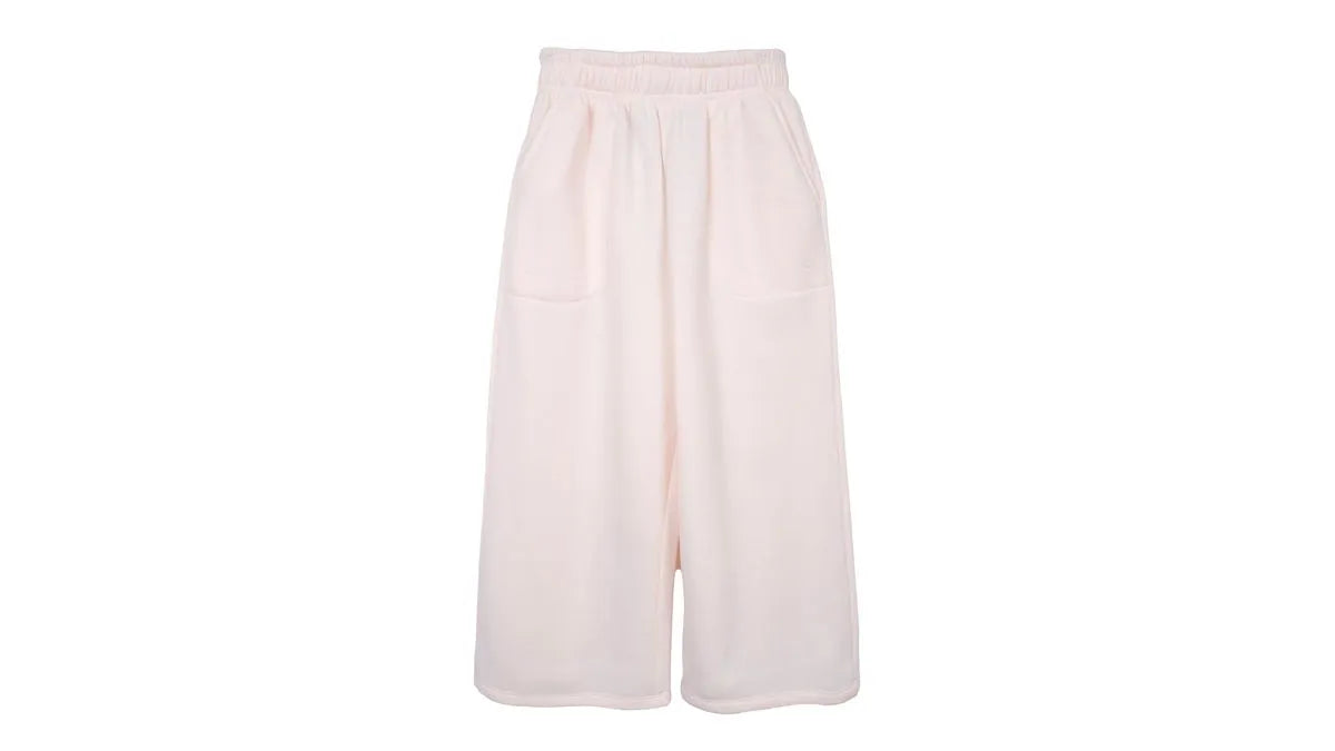 Pantalón Buzo Niña Wide Leg Crudo