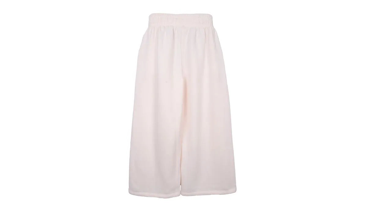 Pantalón Buzo Niña Wide Leg Crudo