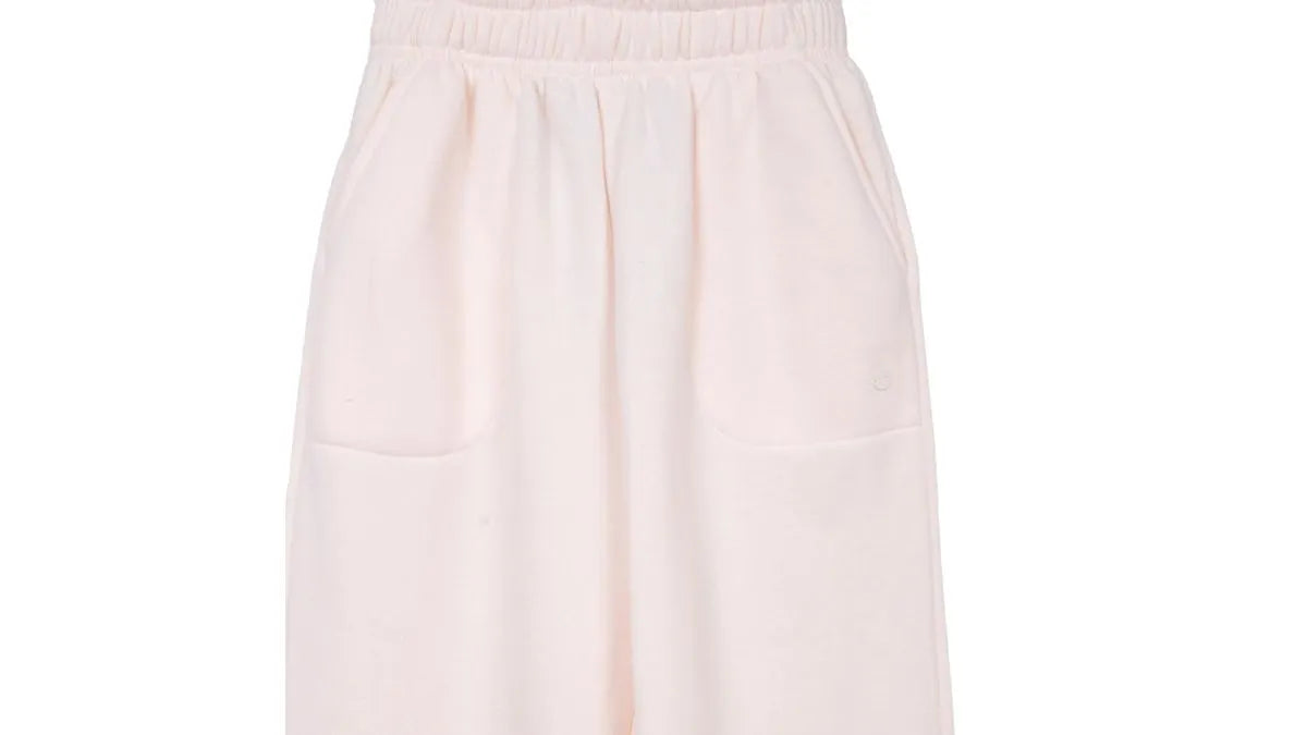 Pantalón Buzo Niña Wide Leg Crudo