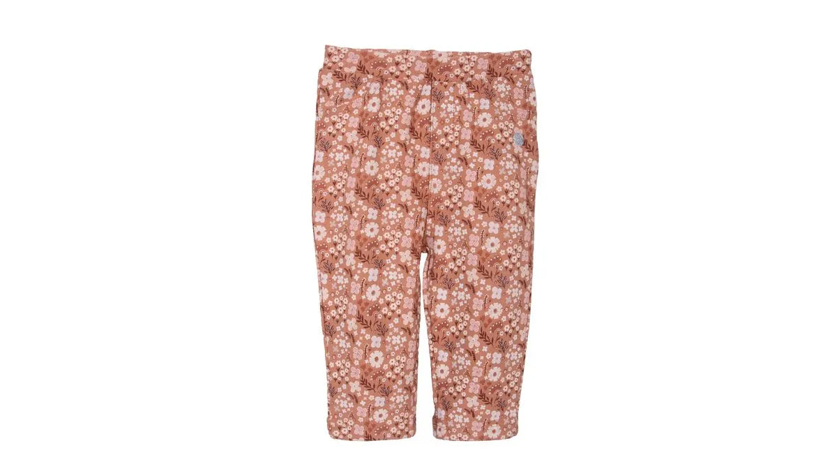 Calza Bebé Niña Estampado Floral Ocre