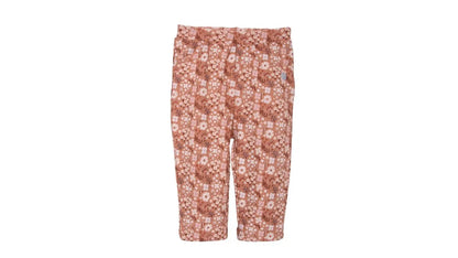 Calza Bebé Niña Estampado Floral Ocre