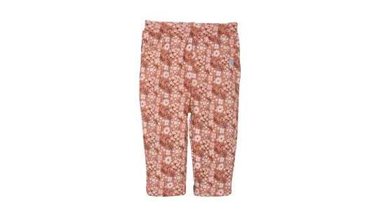 Calza Bebé Niña Estampado Floral Ocre