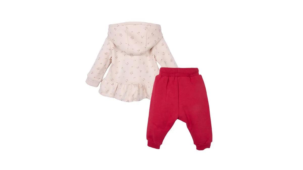 Buzo Bebé Niña Estampado Floral con Vuelos Rojo