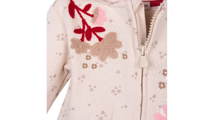 Buzo Bebé Niña Estampado Floral con Vuelos Rojo