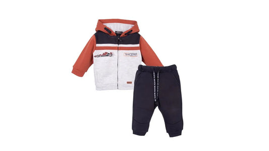 Buzo Bebé Niño con Cierre y Gorro Marengo