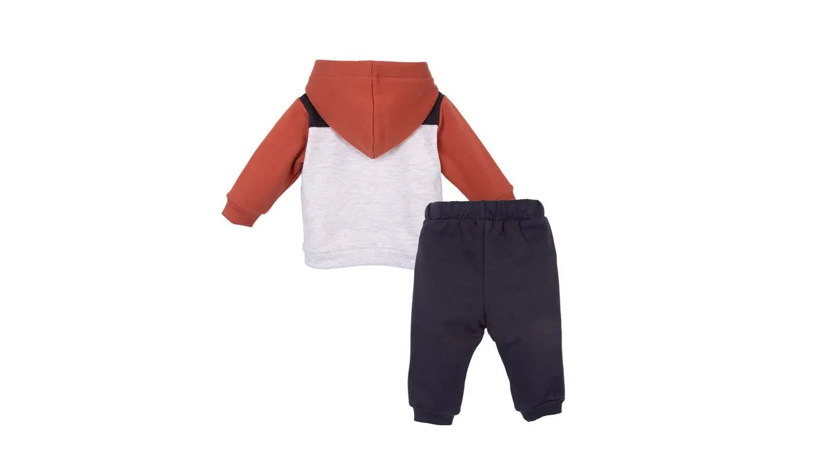 Buzo Bebé Niño con Cierre y Gorro Marengo