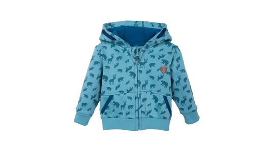 Polerón Bebé Niño con Cierre Estampado Animales Celeste