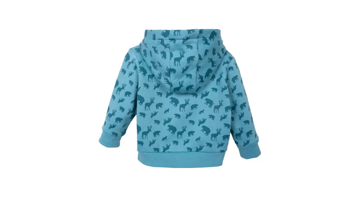 Polerón Bebé Niño con Cierre Estampado Animales Celeste