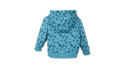 Polerón Bebé Niño con Cierre Estampado Animales Celeste
