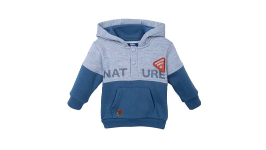 Polerón Bebé Niño con Gorro y Bolsillo Delantero Azul