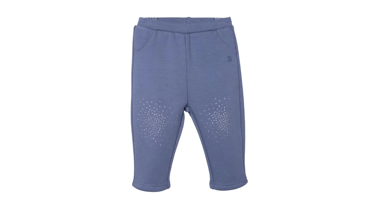 Calza Bebé Niña Térmica Estampado Brillos Azul piedra