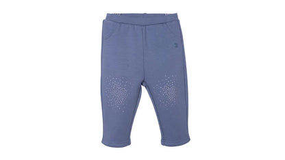 Calza Bebé Niña Térmica Estampado Brillos Azul piedra