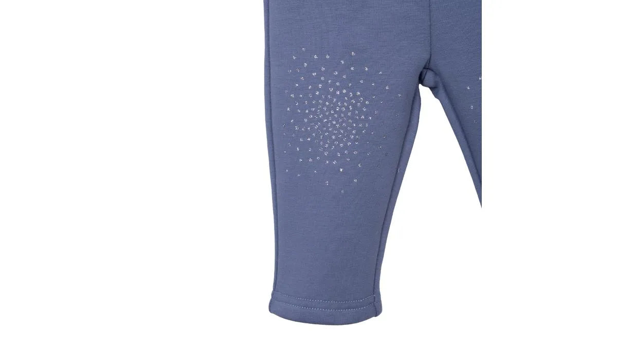 Calza Bebé Niña Térmica Estampado Brillos Azul piedra