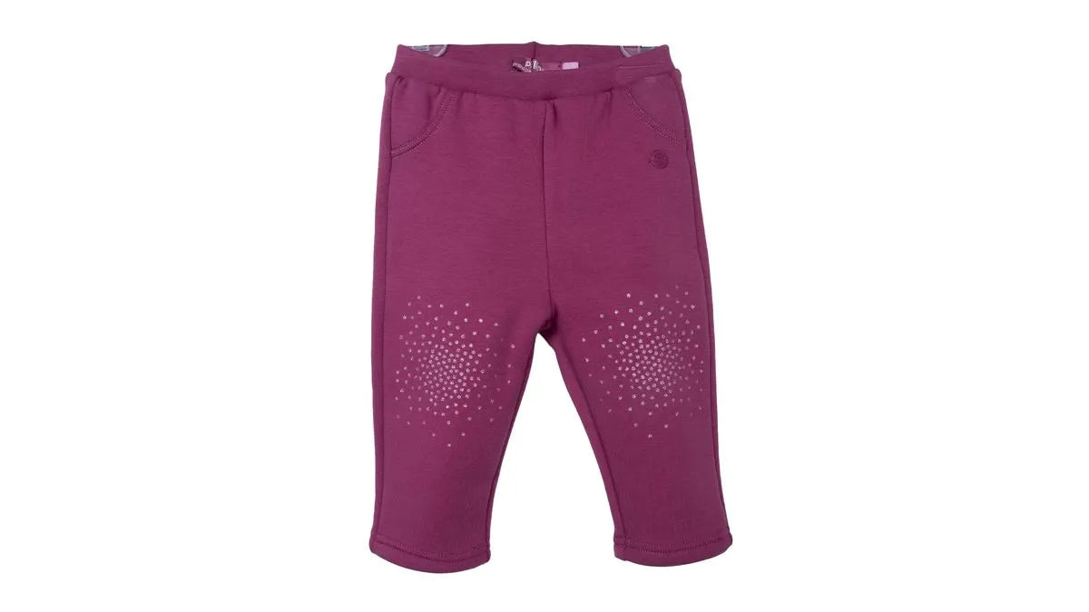 Calza Bebé Niña Térmica Estampado Brillos Ciruela
