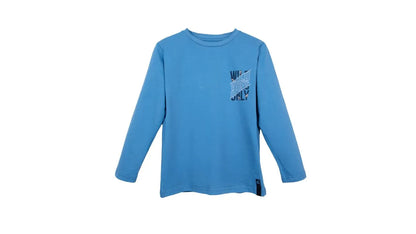 Polera Niño Manga Larga Estampado Wild Vibes Azul