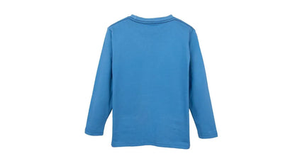 Polera Niño Manga Larga Estampado Wild Vibes Azul