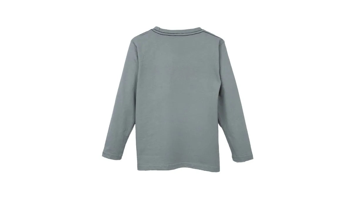 Polera Niño Manga Larga Estampado Skate Verde