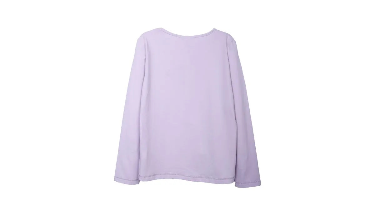 Polera Niña Manga Larga Bordado y Perlas Lila