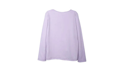 Polera Niña Manga Larga Bordado y Perlas Lila