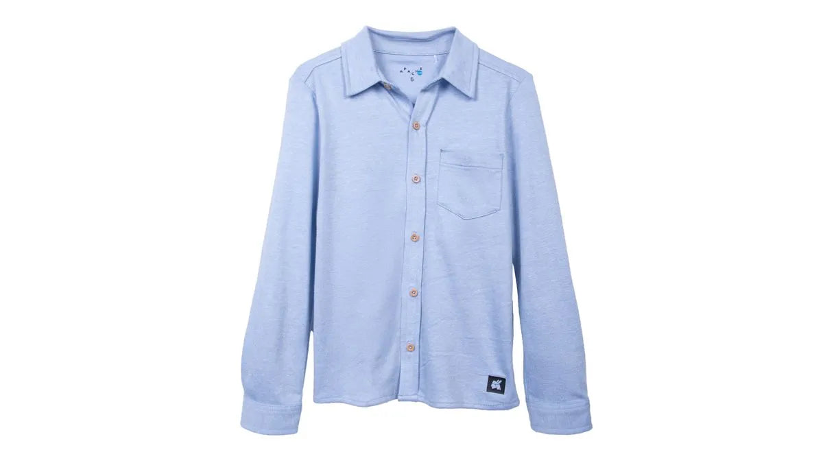 Camisa Niño de Punto Manga Larga Celeste