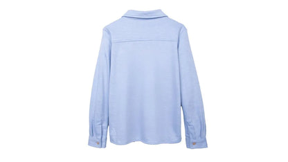 Camisa Niño de Punto Manga Larga Celeste