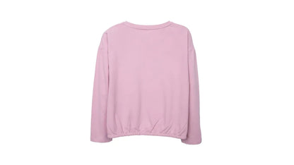 Polera Niña Manga Larga Estampado Floral Palo Rosa